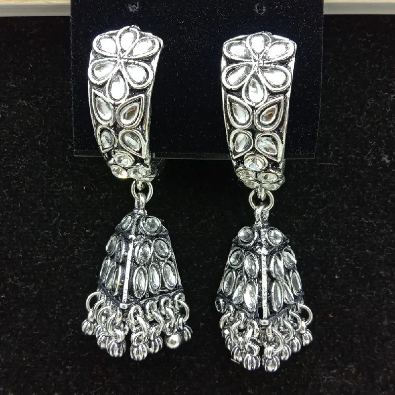 women’s infinity earrings-SP Jewellery Oxidised Plated Jhumki Earrings