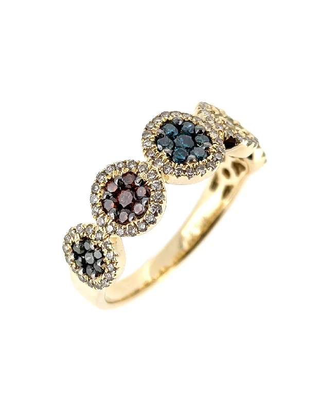 women’s custom engagement rings-Le Vian Multicolor Diamond Ring in 14k Yellow Gold