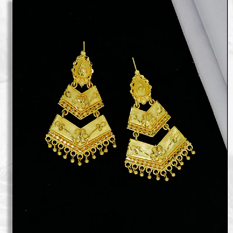 women’s crystal stud earrings-Mahavir Gold Plated Dangler Earrings