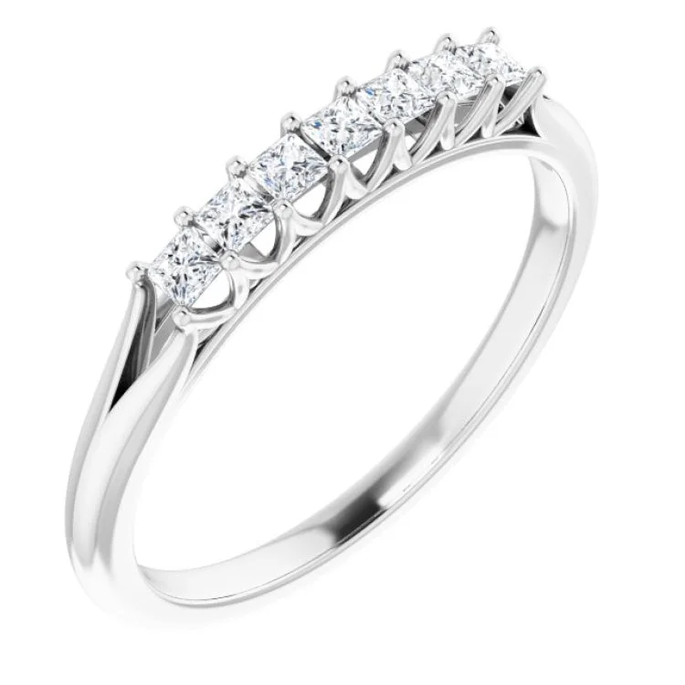 women’s silver rings-14K White 1/4 CTW Natural Diamond Anniversary Band