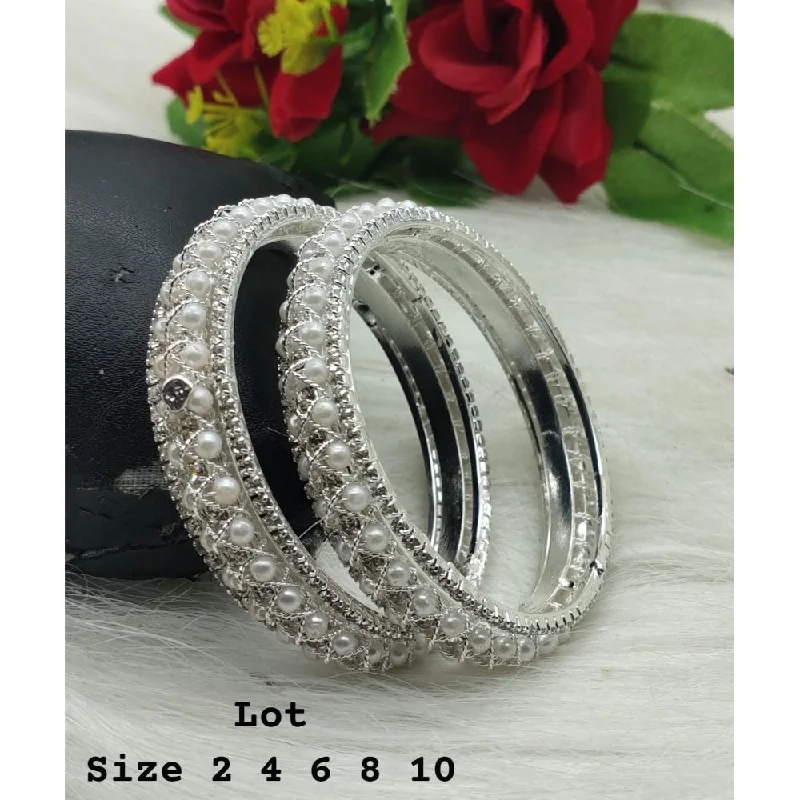 women’s luxury bangle bracelets-Akruti Collection Silver Plated Bangles Set