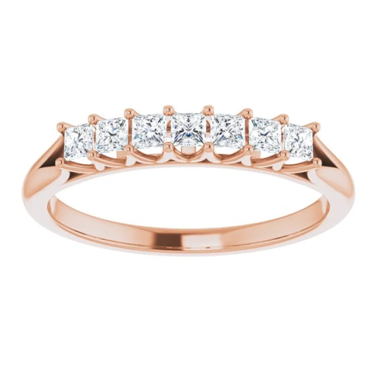 women’s moonstone rings-14K Rose 1/3 CTW Natural Diamond Anniversary Band