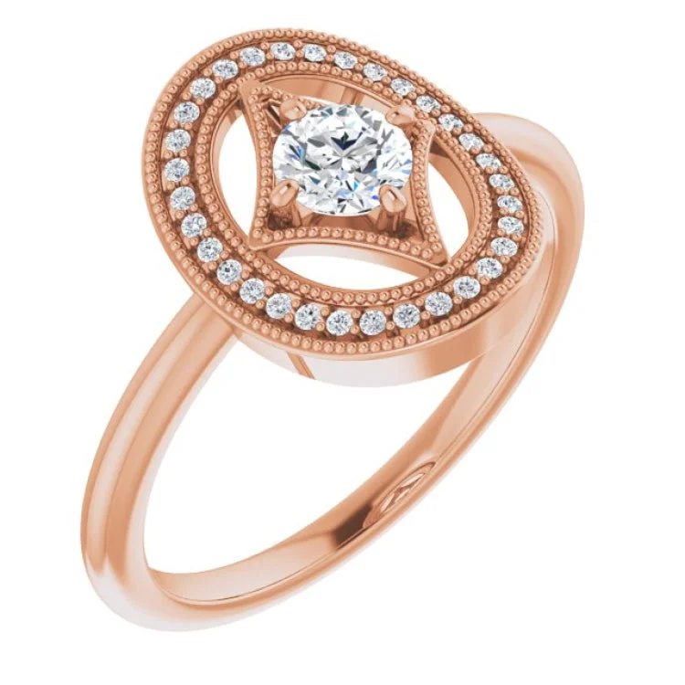 women’s wedding engagement rings-14K Rose 1/3 CTW Natural Diamond Ring