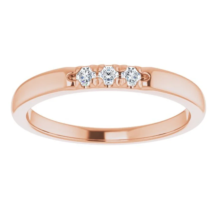 women’s oval rings-14K Rose .08 CTW Natural Diamond Anniversary Band