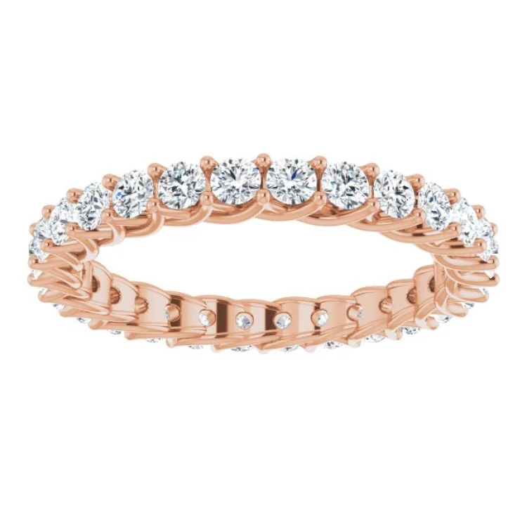 women’s oval rings-14K Rose 1 3/8 CTW Natural Diamond Eternity Band