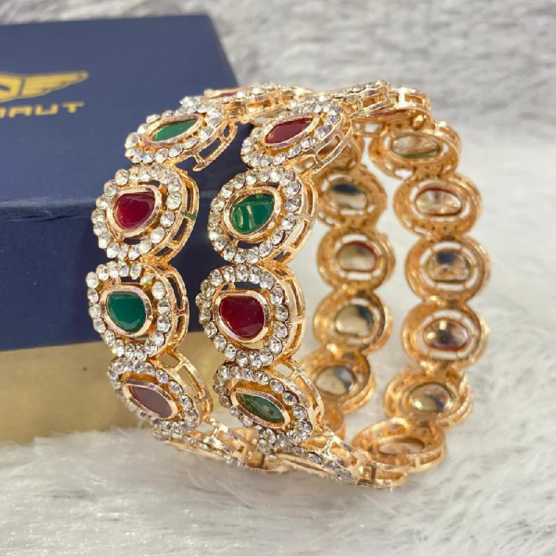 women’s thick bangles-Manisha Jewellery Gold Plated Bangle Set