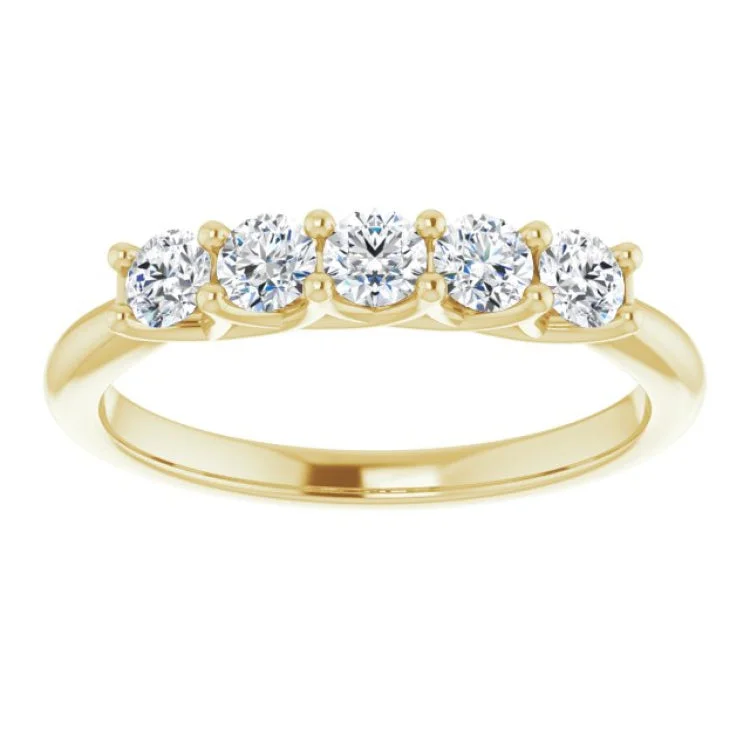 women’s unique engagement rings-14K Yellow 1/2 CTW Natural Diamond Anniversary Band