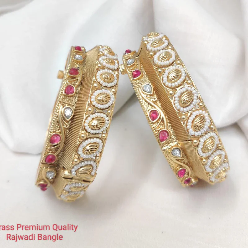 women’s cute bangles-Manisha Jewellery Gold Plated Brass Openable Bangles Set