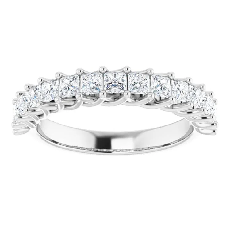 women’s turquoise rings-Platinum 1 CTW Natural Diamond Anniversary Band