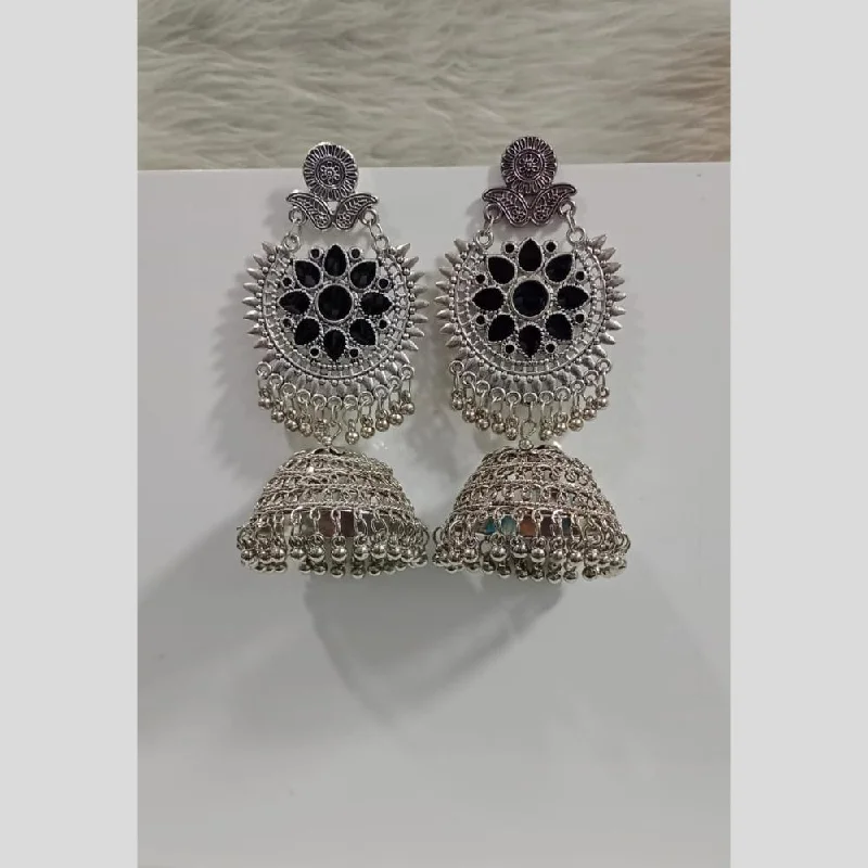 women’s square earrings-Pooja Bangles Oxidised Plated Jhumki Earrings