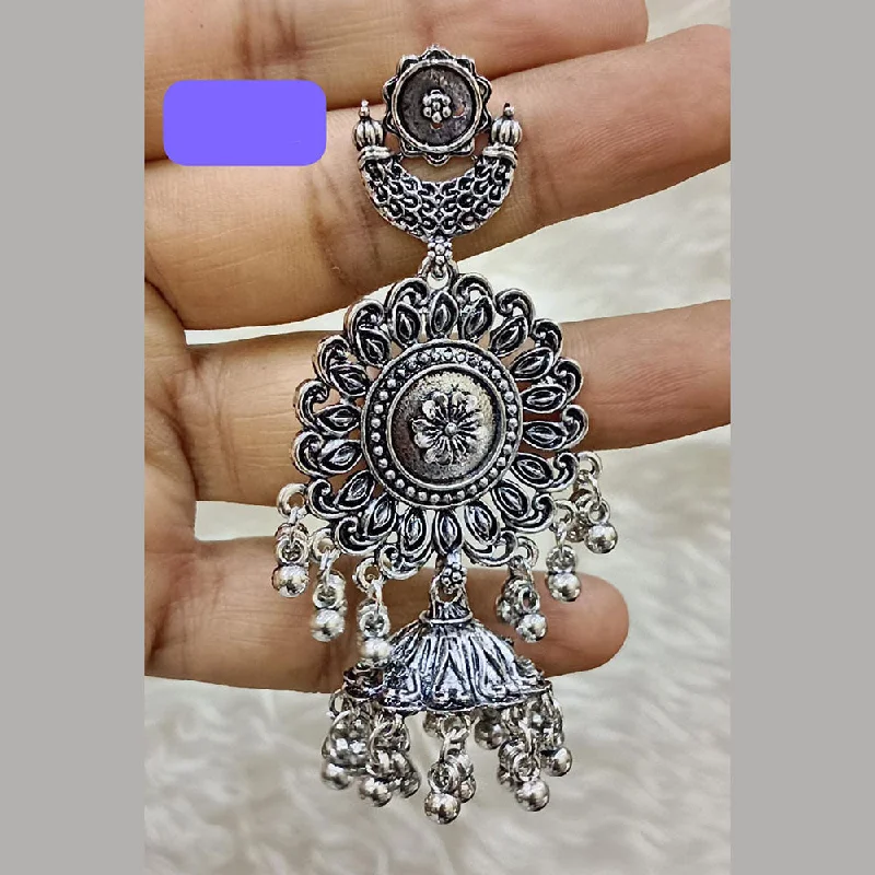 women’s crystal drop earrings-Abhinandan Oxodised Plated Ghungroo Dangler Earrings