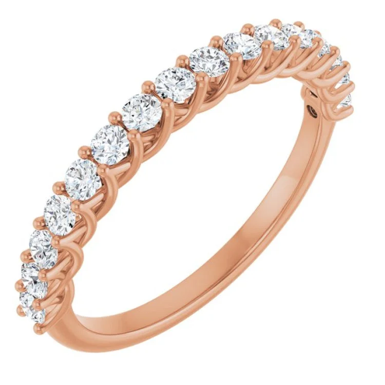 women’s oval rings-14K Rose 1/2 CTW Lab-Grown Diamond Anniversary Band