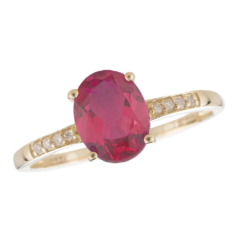 women’s platinum sapphire engagement rings-14K Yellow Gold 1.03ctw Oval Ruby & Diamond Ring