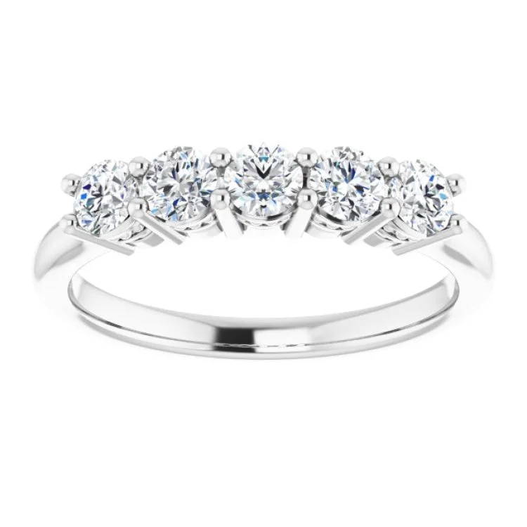 women’s gold-plated rings-Platinum 5/8 CTW Natural Diamond Anniversary Band