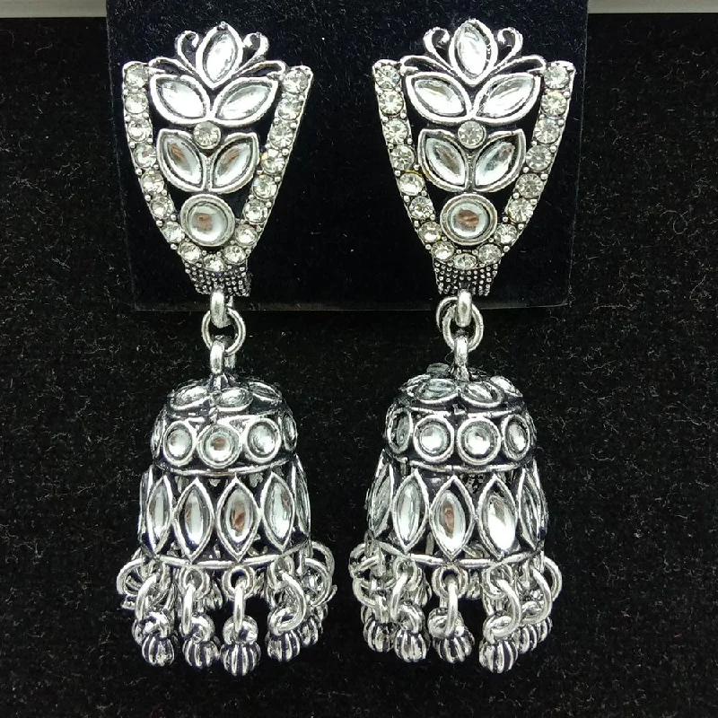 women’s moonstone earrings-SP Jewellery Oxidised Plated Jhumki Earrings