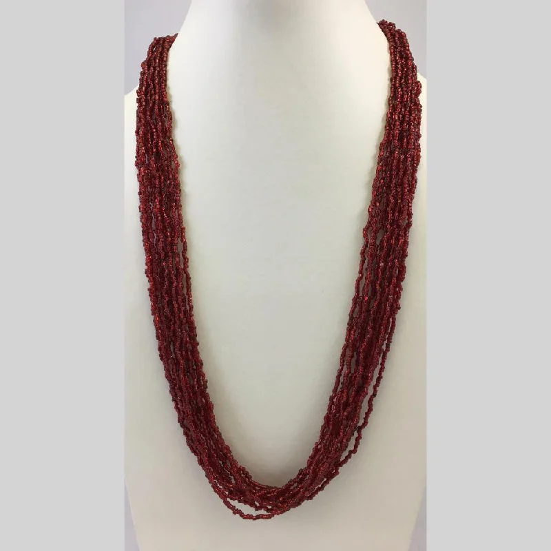 women’s cubic zirconia necklaces-Banaras Beads Multi Layer Long Necklace