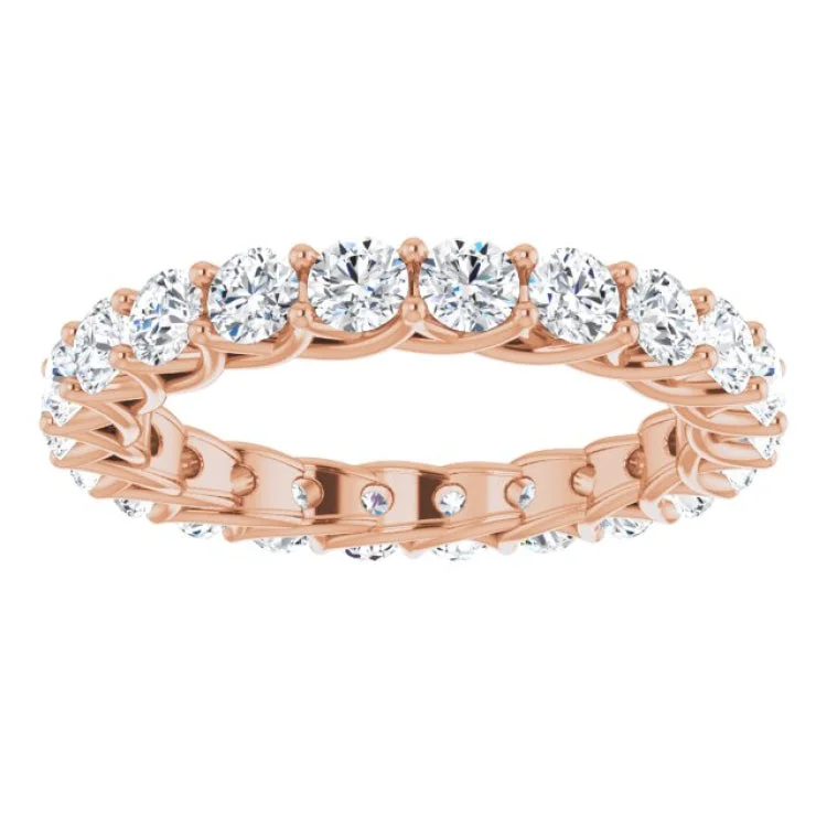 women’s gemstone rings-14K Rose 2 CTW Natural Diamond Eternity Band