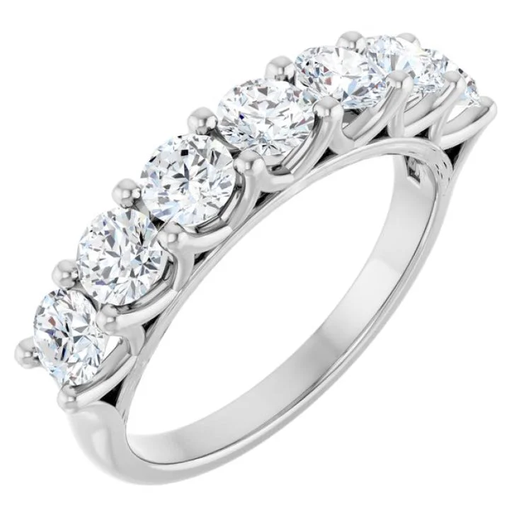 women’s stackable wedding rings-14K White 1 1/3 CTW Lab-Grown Diamond Anniversary Band