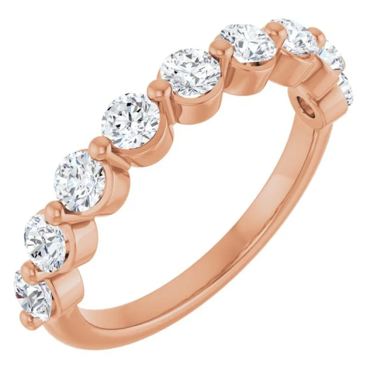 women’s promise rings with diamonds-14K Rose 9/10 CTW Lab-Grown Diamond Anniversary Band