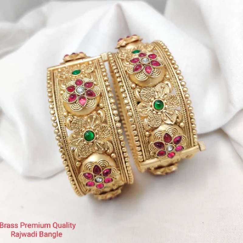 women’s unique bangles-Manisha Jewellery Gold Plated Brass Openable Bangles Set