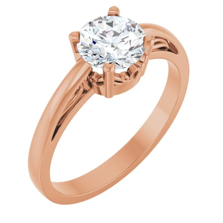 women’s wedding bands-14K Rose Stuller Lab-Created Moissanite Ring