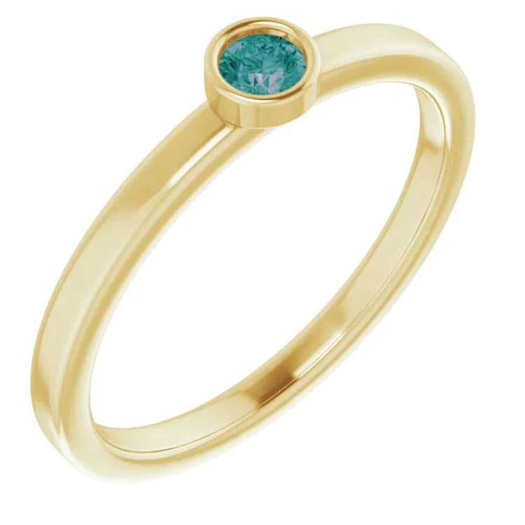 women’s custom rings-14K Yellow 3 mm Natural Alexandrite Ring