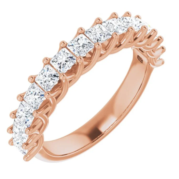 women’s modern engagement rings-14K Rose 1 1/3 CTW Natural Diamond Anniversary Band