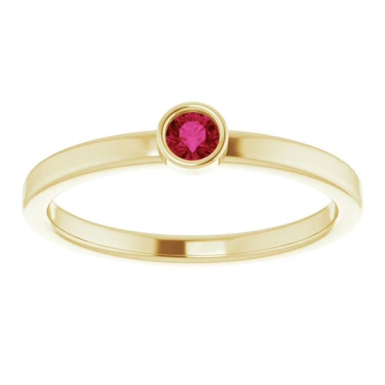 women’s gemstone engagement rings-14K Yellow 3 mm Natural Ruby Ring