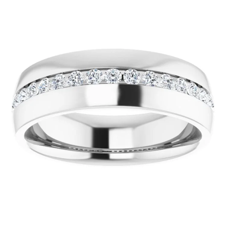 women’s stackable wedding rings-Platinum 3/8 CTW Natural Diamond Band