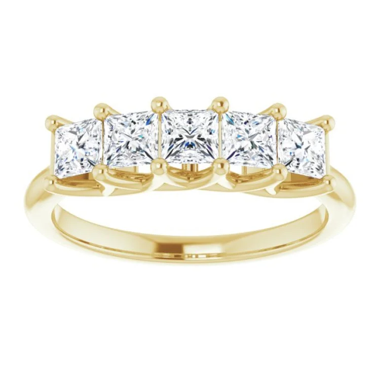 women’s rings with colored gemstones-14K Yellow 1 CTW Natural Diamond Anniversary Band