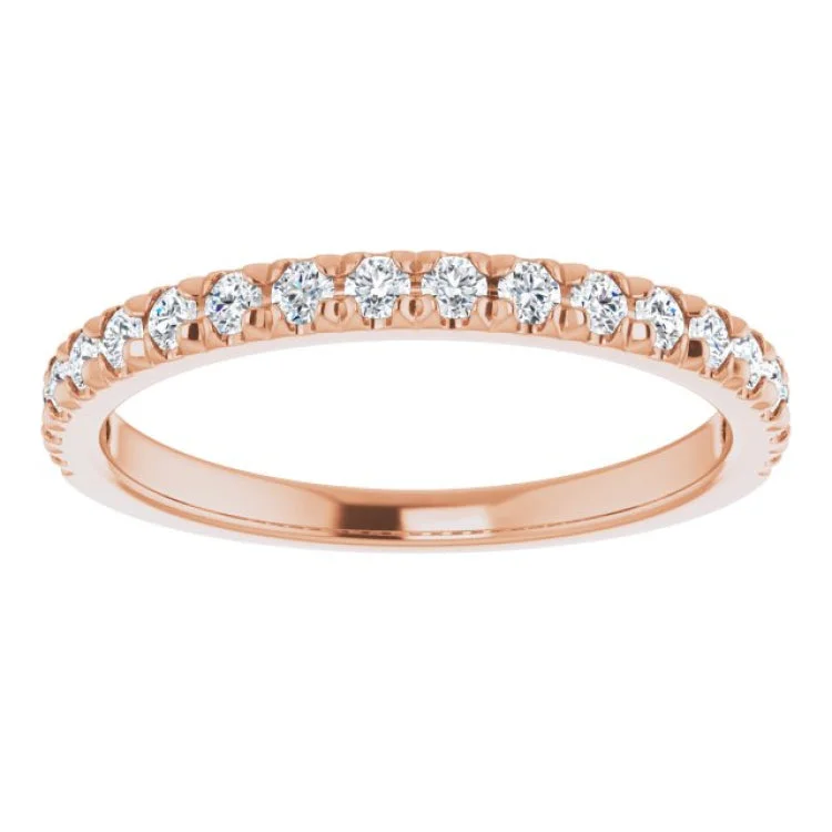 women’s luxury rings-14K Rose 1/3 CTW Natural Diamond French-Set Anniversary Band