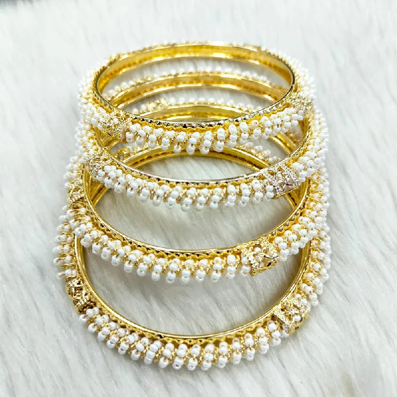 women’s friendship bracelets-Pooja Bangles Gold Plated Bangles Set