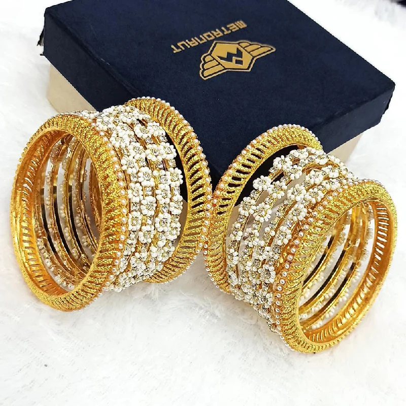 women’s infinity bracelets-Manisha Jewellery Gold Plated Bangles Set