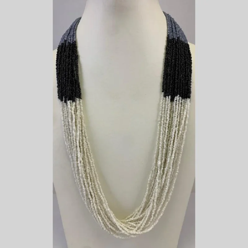 women’s designer necklaces-Banaras Beads Multi Layer Long Necklace