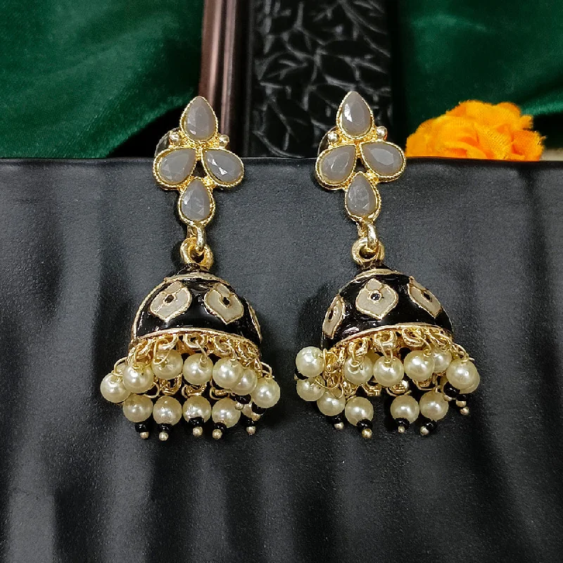 women’s silver hoop earrings with gems-Darshana Jewels Gold Plated Mennakari Jhumki Earrings