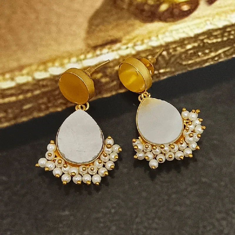 women’s layered earrings-Darshana Jewels Gold Plated Crystal Dangler Earrings