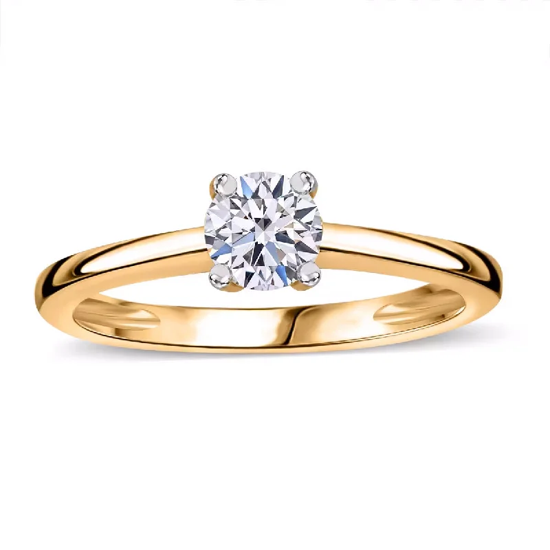 women’s colorful engagement rings-Solitaire Lab Grown Diamond Ring in 9K Gold