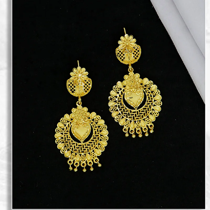 women’s diamond hoop earrings-Mahavir Gold Plated Dangler Earrings