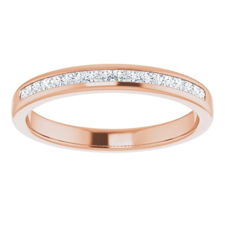 women’s stackable rings-14K Rose 3/8 CTW Natural Diamond Band