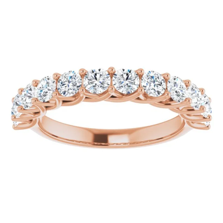 women’s fashion statement rings-14K Rose 1 1/8 CTW Natural Diamond Anniversary Band