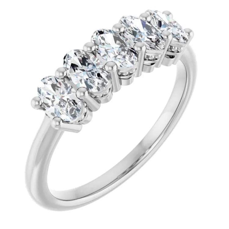 women’s flower rings-Platinum 9/10 CTW Lab-Grown Diamond Anniversary Band