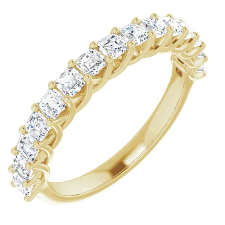 women’s silver engagement rings-14K Yellow 1 1/8 CTW Natural Diamond Anniversary Band