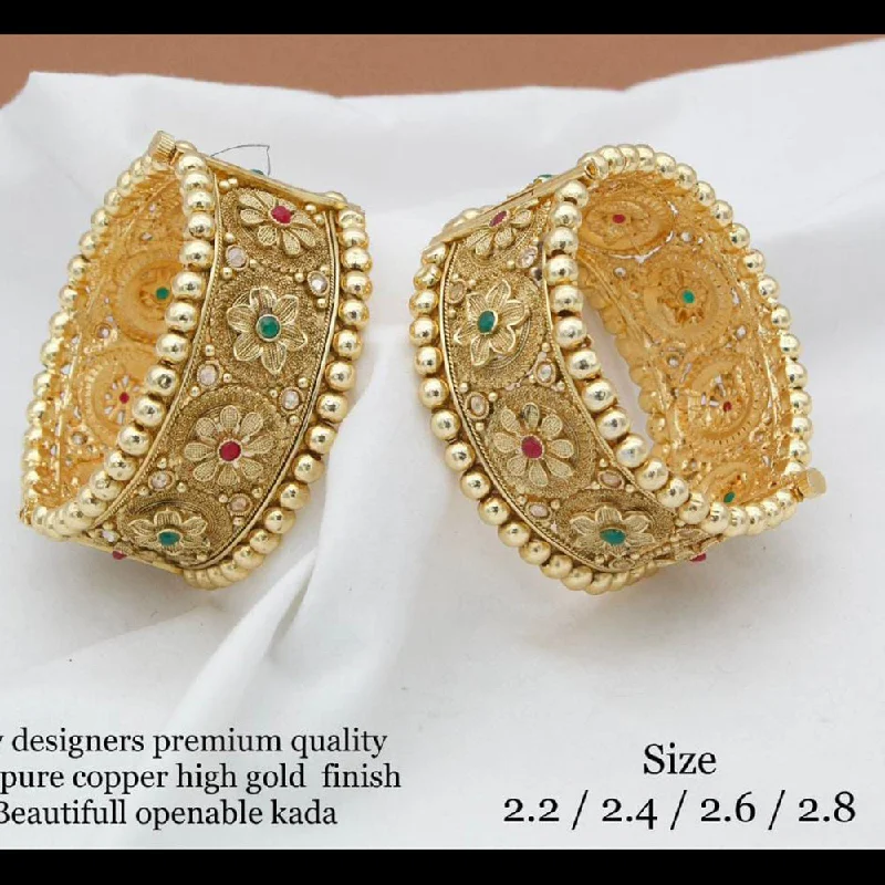 women’s adjustable bangles-Manisha Jewellery Gold Plated Rajwadi Bangles Set