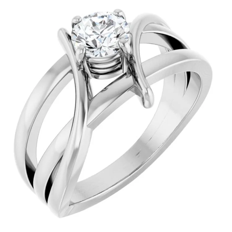 women’s sapphire engagement rings-14K White 1/2 CT Lab-Grown Diamond Ring