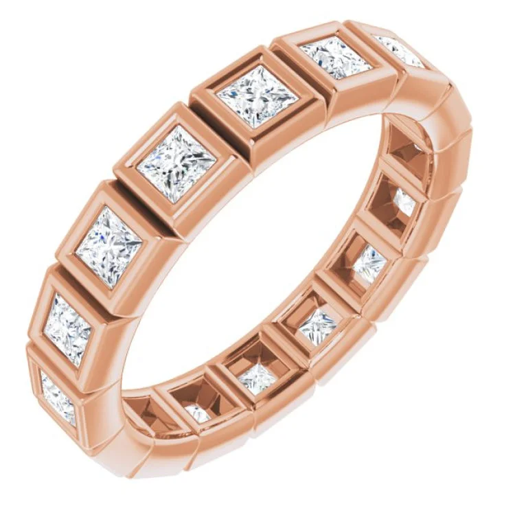 women’s adjustable rings-14K Rose 1 1/8 CTW Natural Diamond Eternity Band Size 6