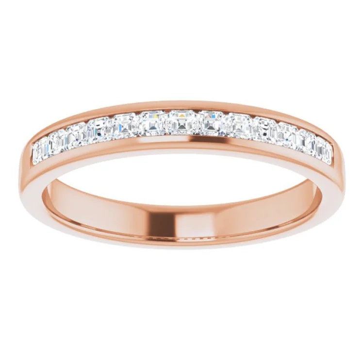 women’s bridal rings-14K Rose 5/8 CTW Natural Diamond Band