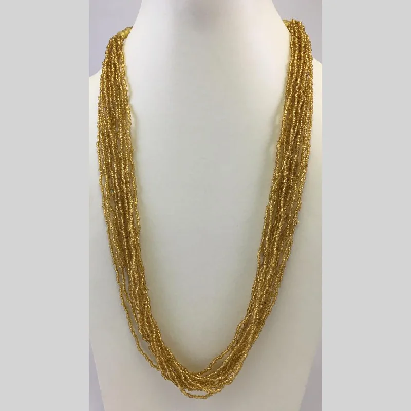 women’s pearl necklaces-Banaras Beads Multi Layer Long Necklace