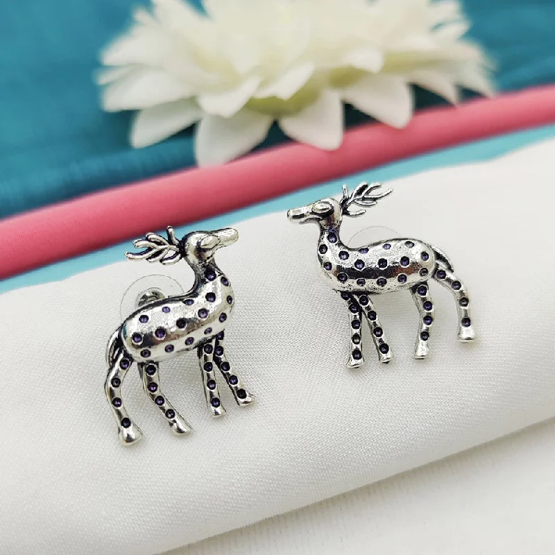 women’s small hoop earrings-Fancyla Oxidised Plated Deer Style Stud Earrings