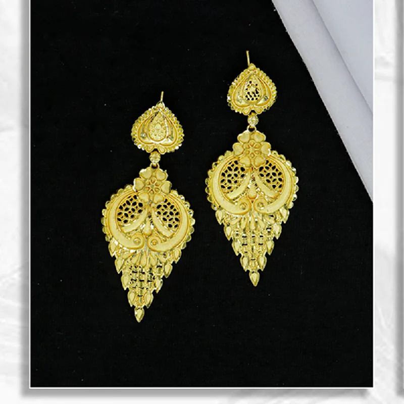 women’s pearl stud earrings-Mahavir Gold Plated Dangler Earrings