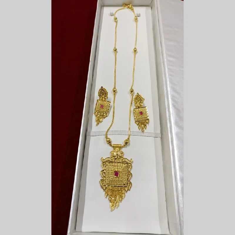 women’s classic gold necklaces-Pari Art Jewellery Forming Long Necklace Set